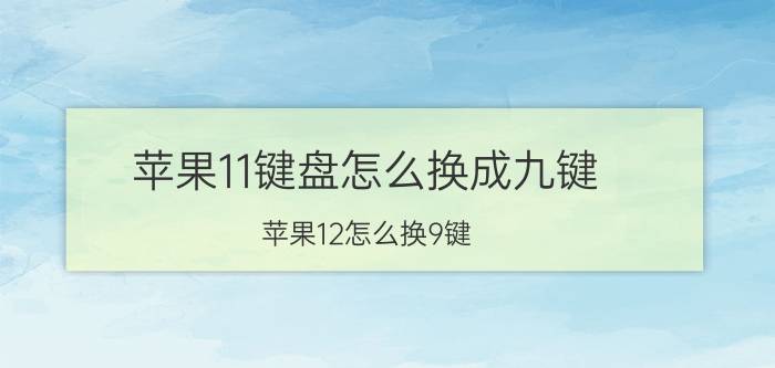 苹果11键盘怎么换成九键 苹果12怎么换9键？